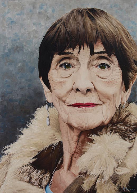 Oil Portrait, June Brown, Oil Painting on Board, 50cm x 70cm